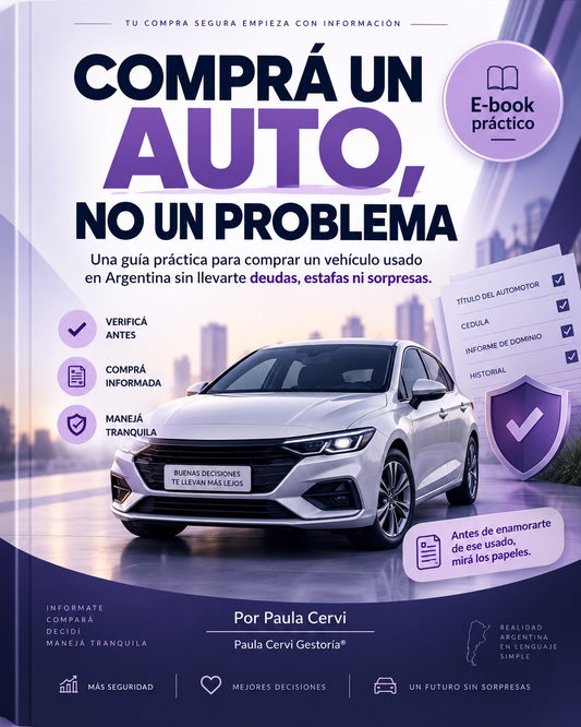 Comprá un Auto, No un Problema Guía práctica para comprar un vehículo usado sin deudas, estafas ni problemas al transferir.